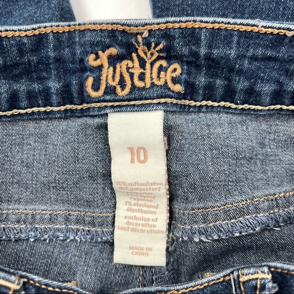 Justice Distressed Denim Jeans Girl's Size 10 - Picture 5 of 8